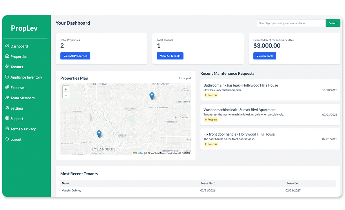 PropLev Dashboard